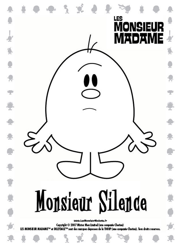 coloriage monsieur silence